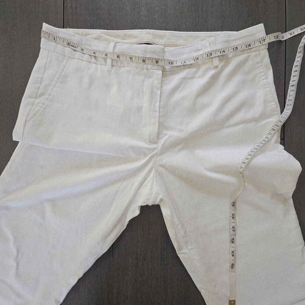 Talbots White Cropped Chino Pants Womens Size 12 PETITE Preppy Coastal Summer - Picture 5 of 7